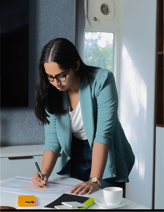 A marketing professional at work